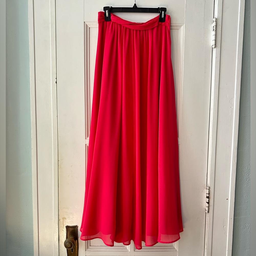 Armani Exchange hot pink chiffon maxi skirt Small